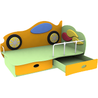 Детская кровать «Машинка» с бортиком облачко Лунная Сказка